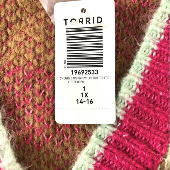 Chunky V-Neck Button Front Cardigan Sweater - Picture 7 of 8